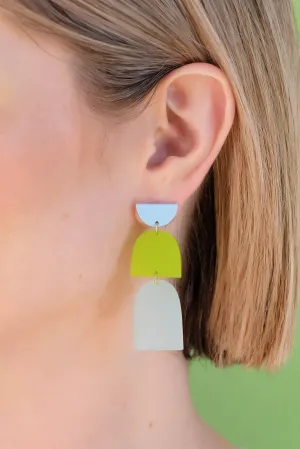 Drop Earrings: Blue, Lime & Frost