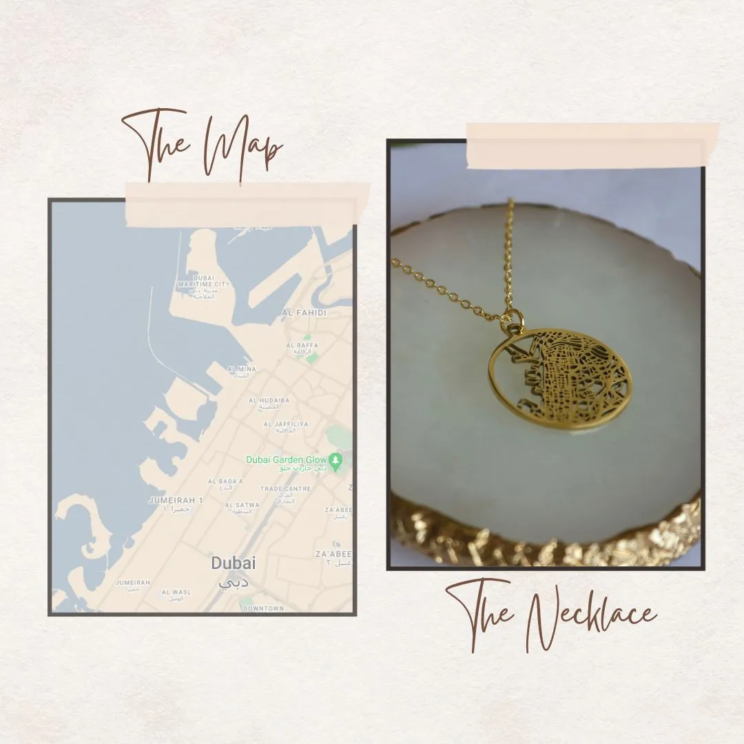 Dubai Gold - City Map Necklace