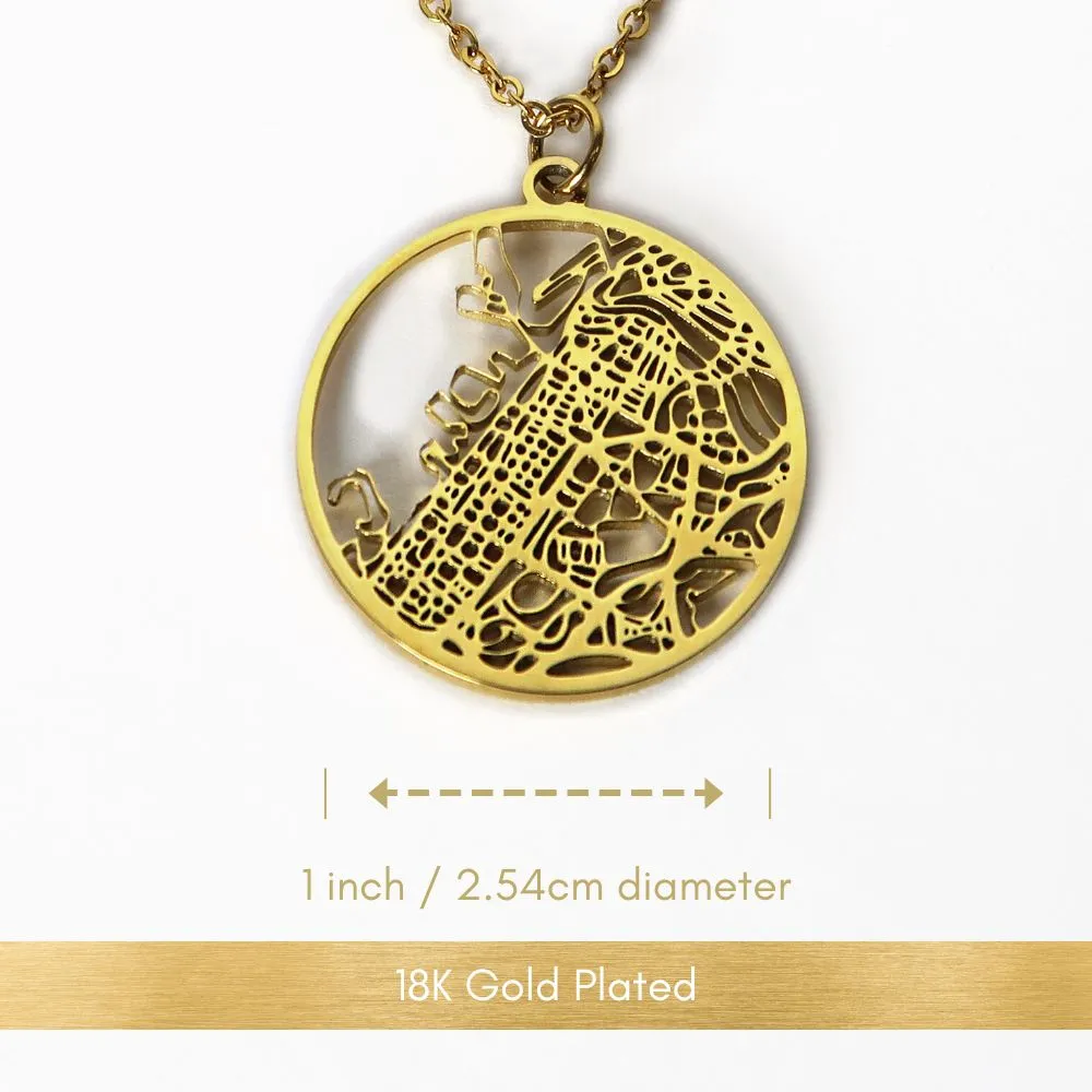 Dubai Gold - City Map Necklace