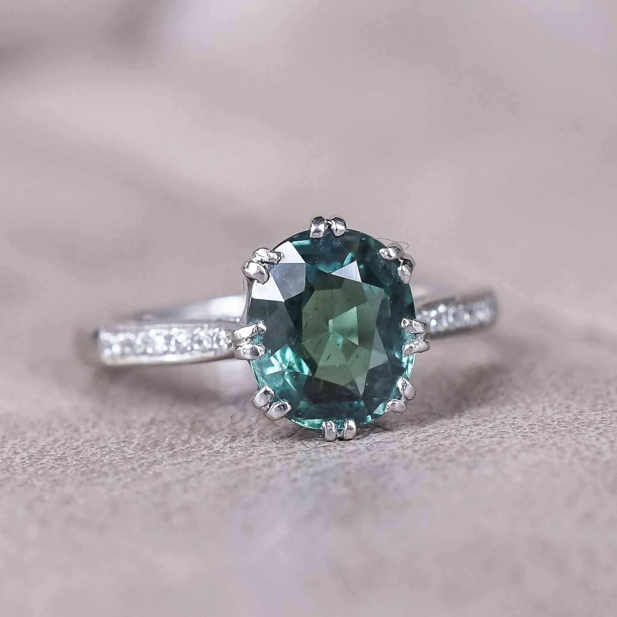 Edwardian Alexandrite & Diamond Solitaire Ring