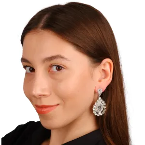 Elegant Glass Stone Crystal Earrings for Brides
