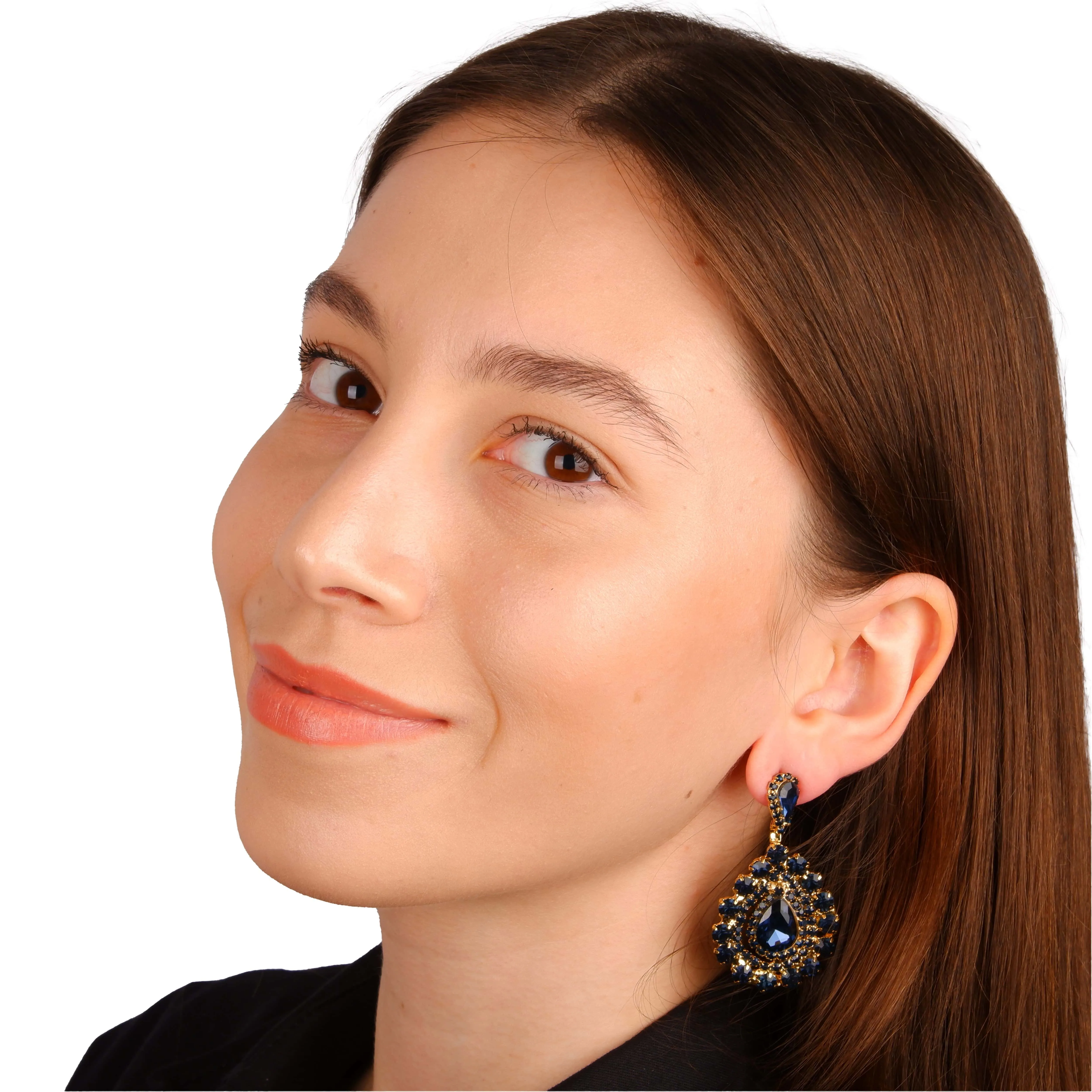 Elegant Glass Stone Crystal Earrings for Modern Brides
