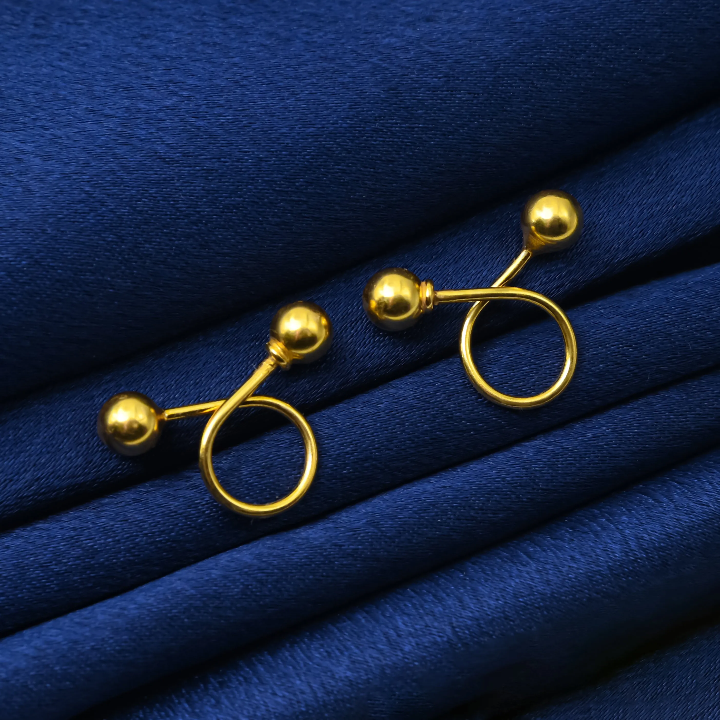 Elegant Minimalist Double Sphere Climber Silver Earrings