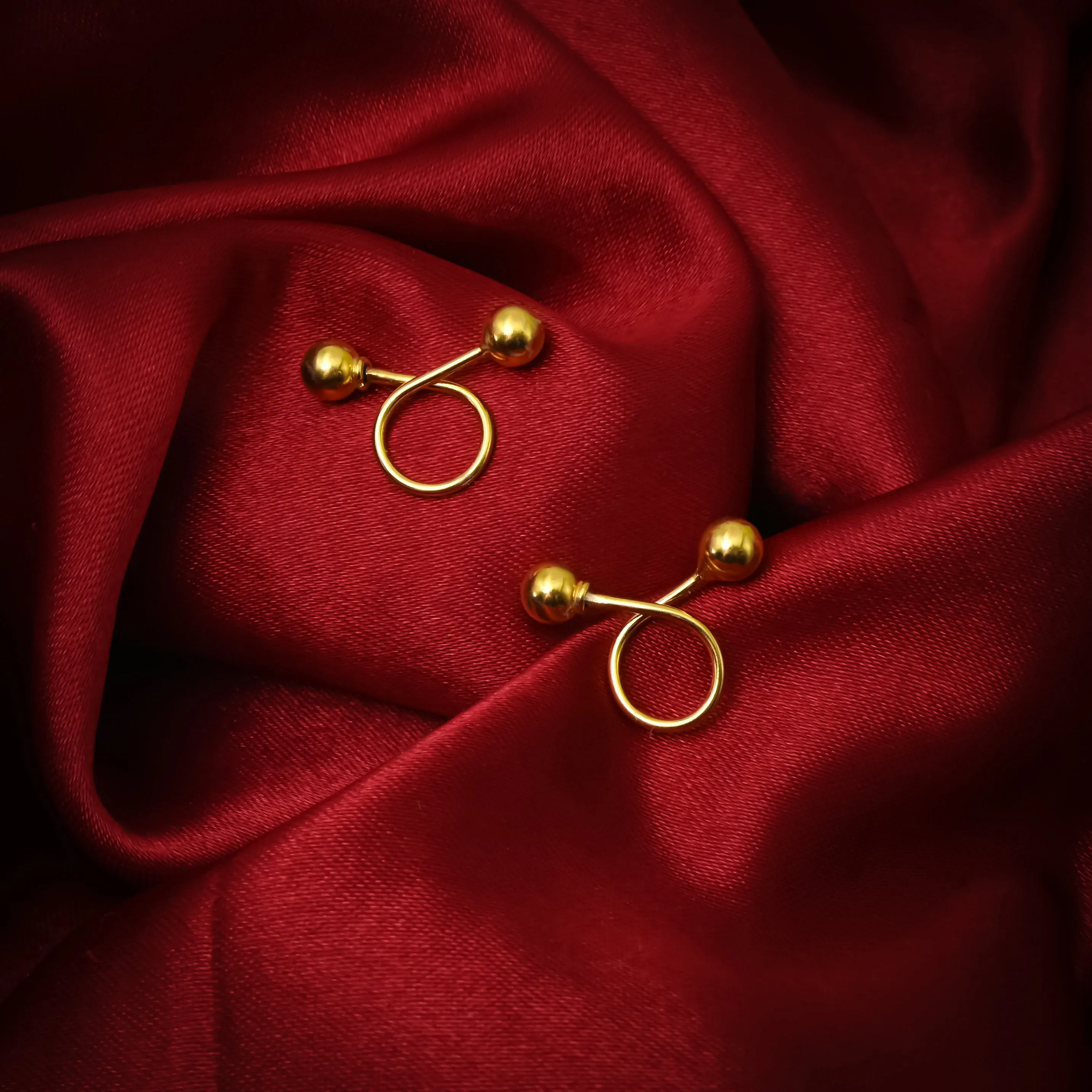 Elegant Minimalist Double Sphere Climber Silver Earrings