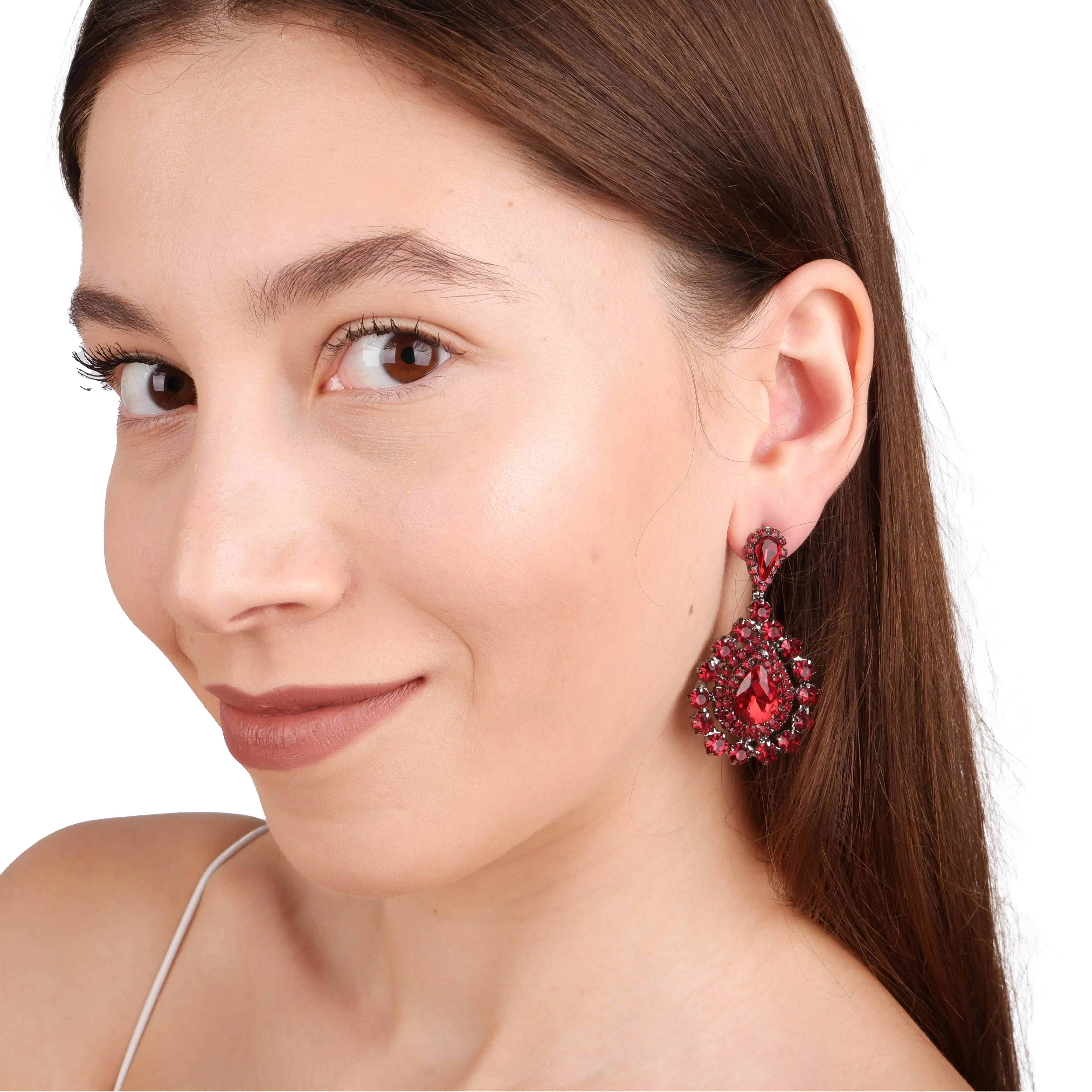Elegant Minimalist Glass Stone Earrings for Brides