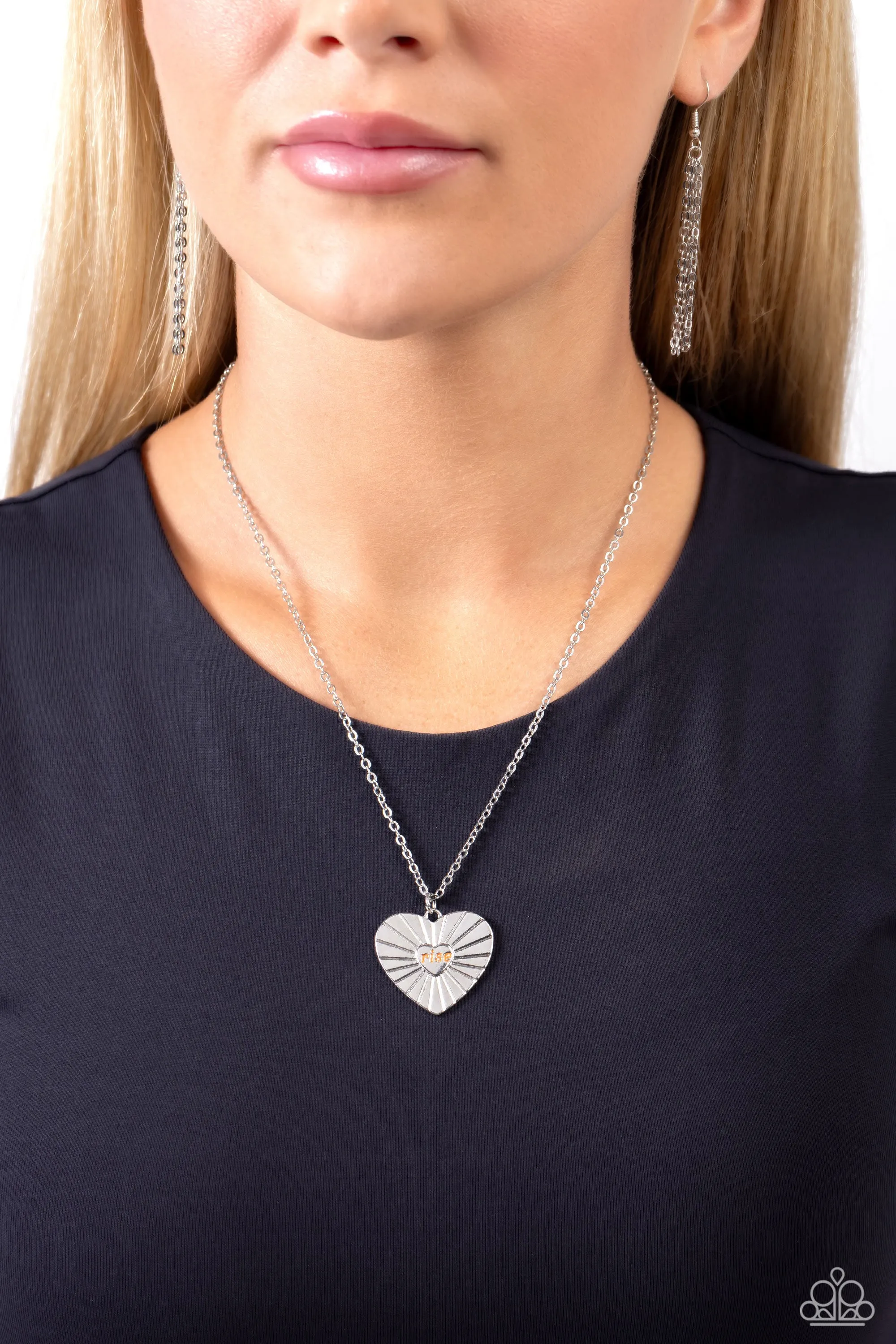 Elevated Embrace - Orange (Heart) Necklace