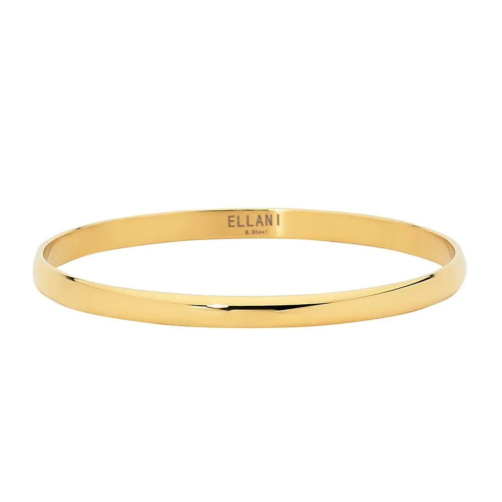 Ellani Stainless Steel Gold IP Plating 5mm Bangle
