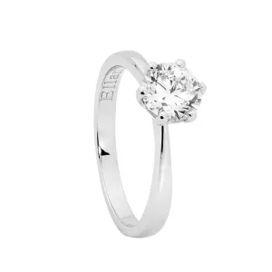 Ellani Sterling Silver Solitaire Cubic Zirconia Ring R468