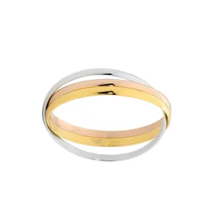Ellani Three Tone Stainless Steel Linked Bangle SB111T