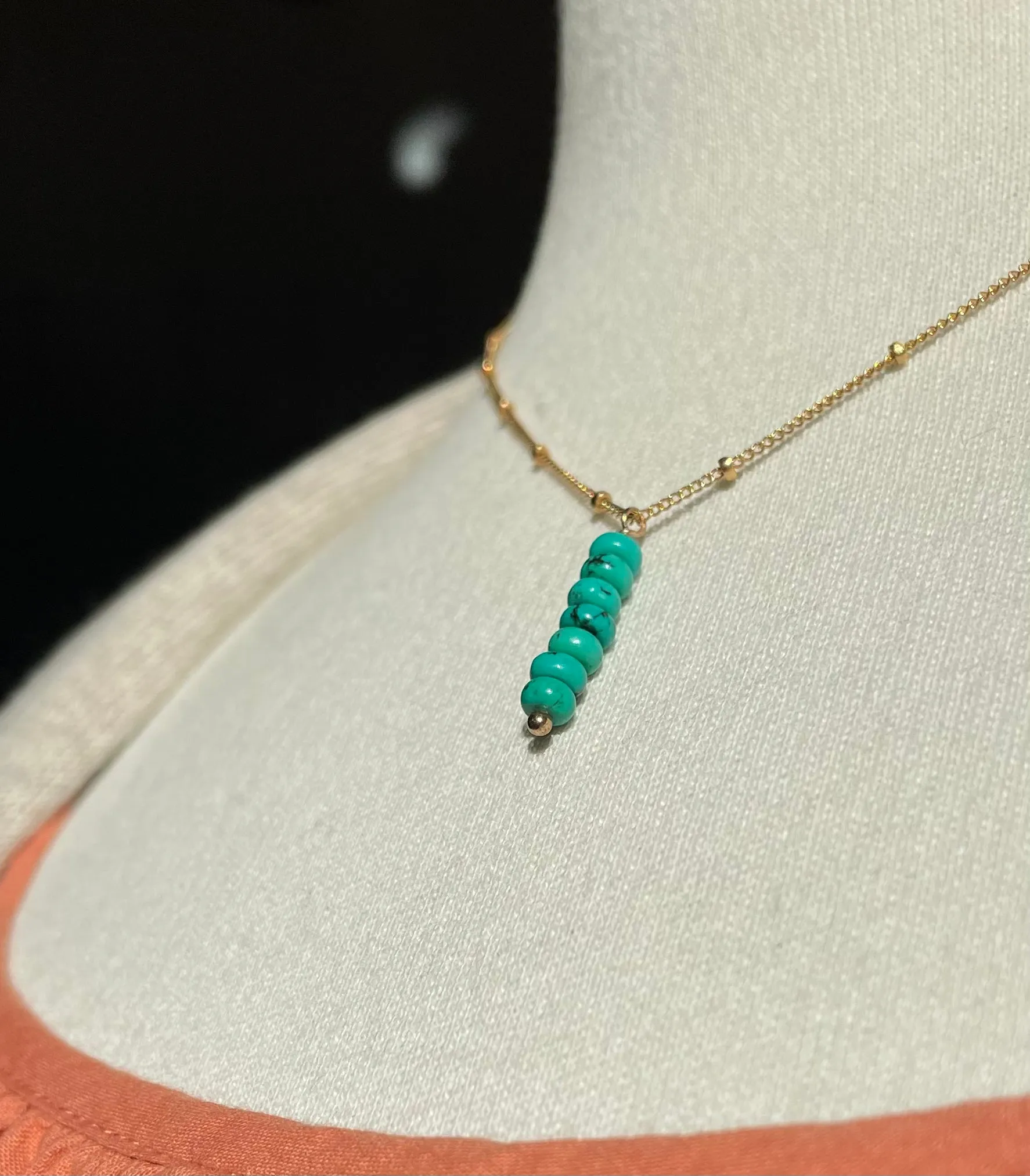 embellish x rach b - turquoise 7-stone linear necklace
