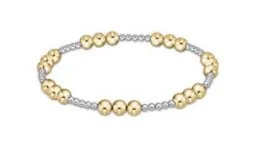 ENewton Classic Joy Pattern 5mm Bead Bracelet - Mixed Metal