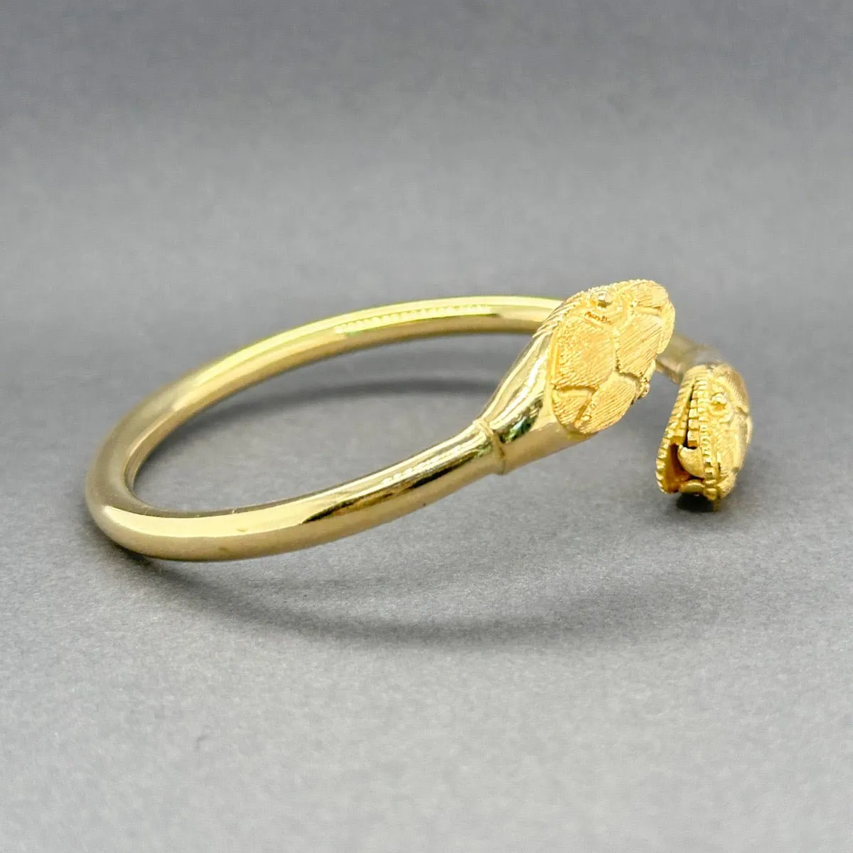 Estate 18K Y Gold Double Snake Cuff Bracelet