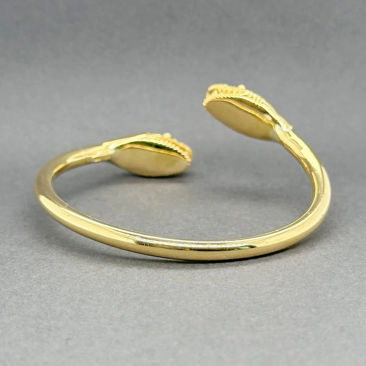Estate 18K Y Gold Double Snake Cuff Bracelet