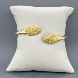 Estate 18K Y Gold Double Snake Cuff Bracelet