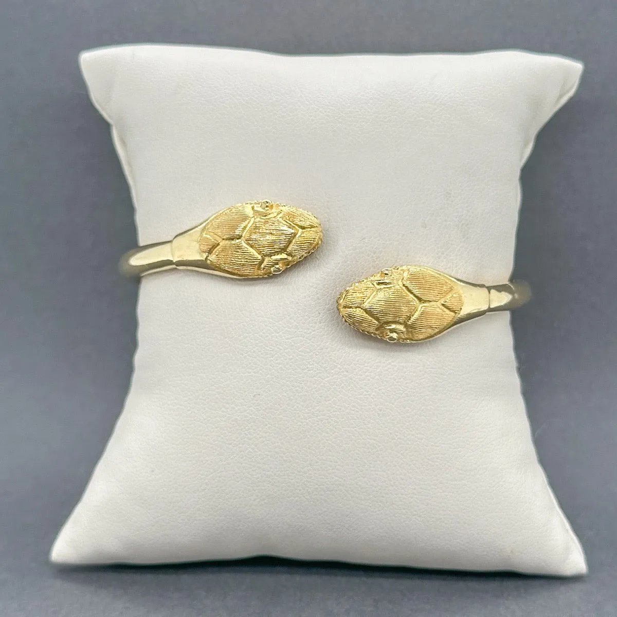 Estate 18K Y Gold Double Snake Cuff Bracelet