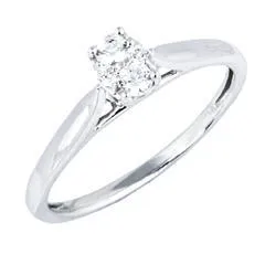 EternalDia 1/5 Carat T.W. Diamond 10kt White Gold Infini Oval Ring