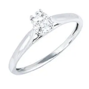EternalDia 1/5 Carat T.W. Diamond 10kt White Gold Infini Oval Ring