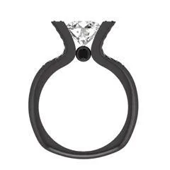 EternalDia 2 Ct D/VVS1 White Diamond 14k Sterling Silver Tab-Prong Tension Solitaire Ring