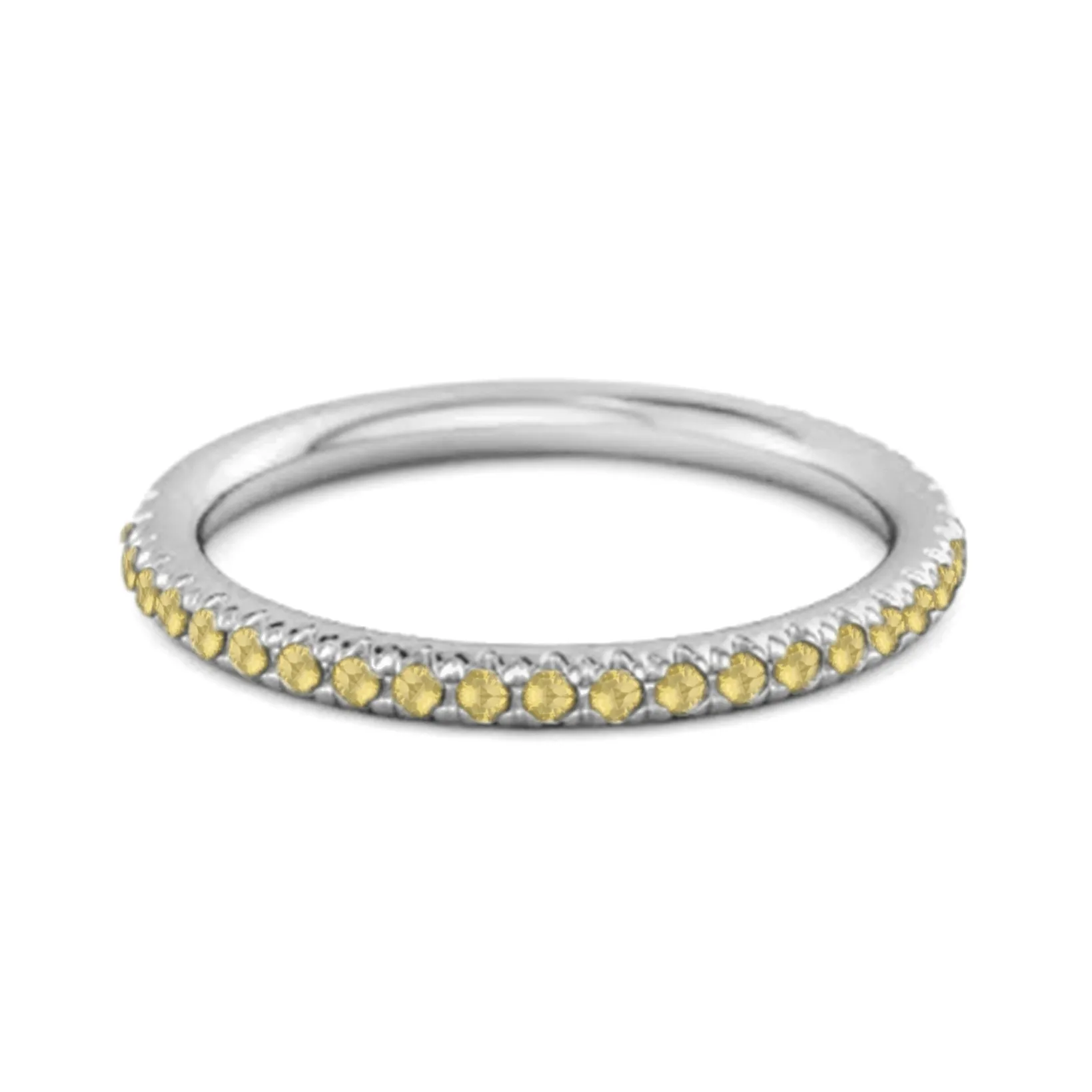 Eternity Collection Lemon Quartz Stackable Ring Gift Her 925 Silver