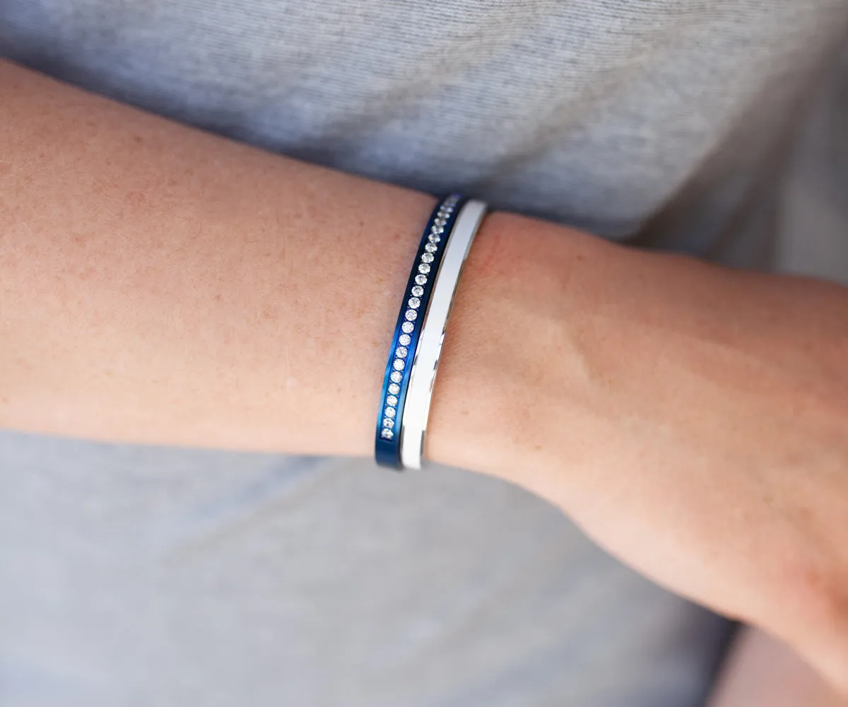 Eternity Pave Blue Bangle Bracelet