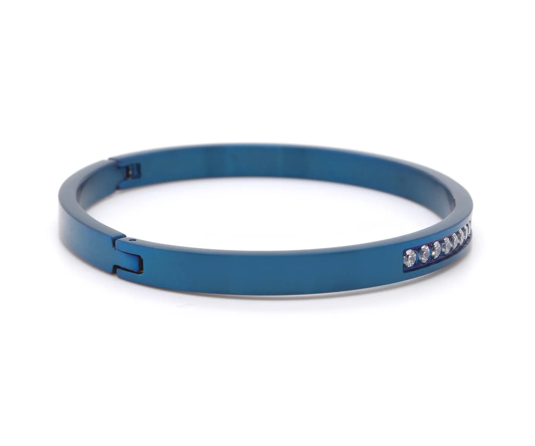 Eternity Pave Blue Bangle Bracelet