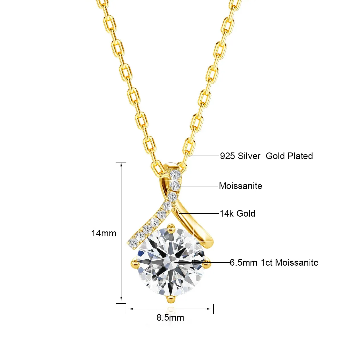 Expression Hassle-free returns The Love Pendant Gold Ultimate Celestial Tears: Futuristic Moissanite - of 14K