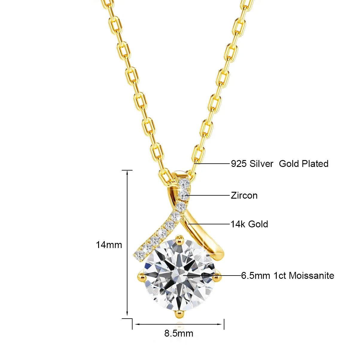 Expression Hassle-free returns The Love Pendant Gold Ultimate Celestial Tears: Futuristic Moissanite - of 14K