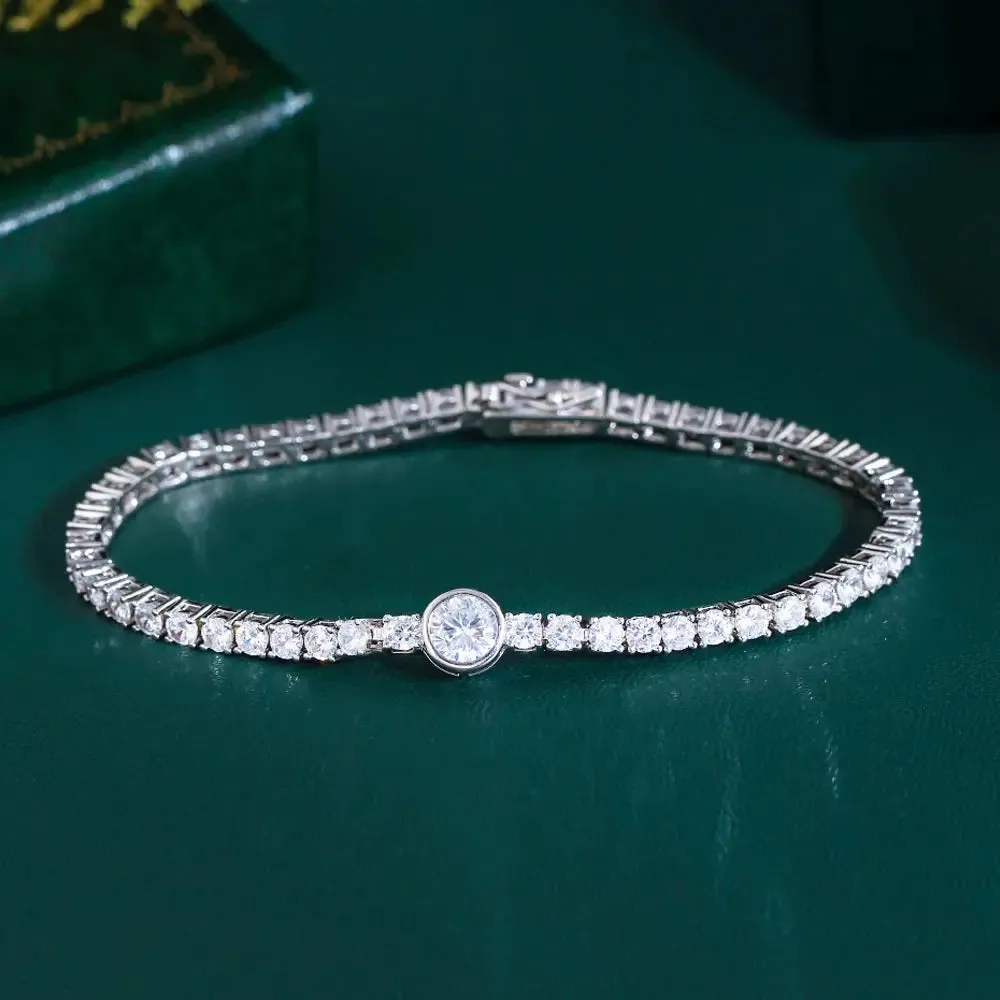 Fashion Heart Cubic Zirconia Stone Bracelet for Women Bridal Wedding Engagement Party Jewelry