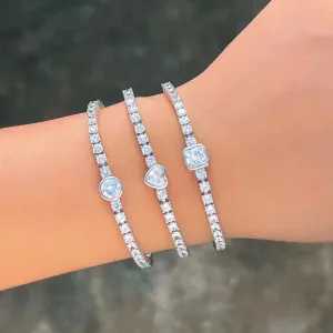 Fashion Heart Cubic Zirconia Stone Bracelet for Women Bridal Wedding Engagement Party Jewelry