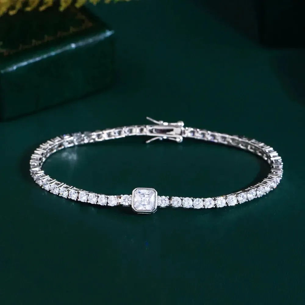 Fashion Heart Cubic Zirconia Stone Bracelet for Women Bridal Wedding Engagement Party Jewelry
