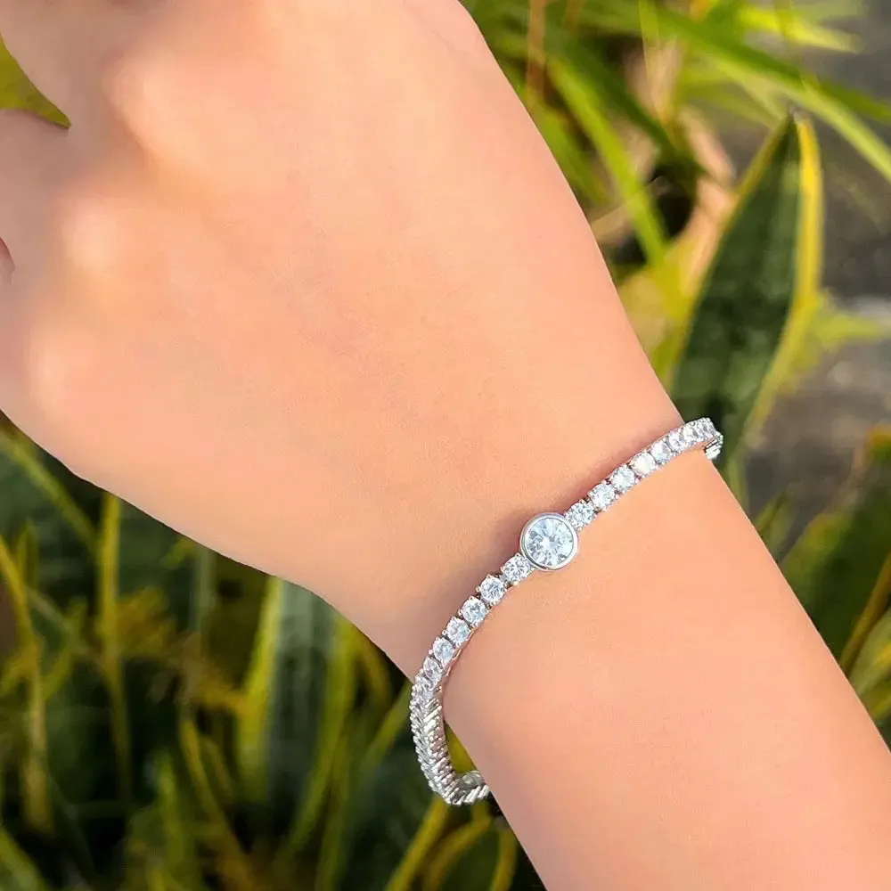 Fashion Heart Cubic Zirconia Stone Bracelet for Women Bridal Wedding Engagement Party Jewelry