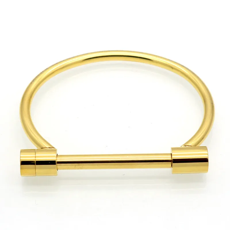 Fashion Luxury Famous Jewelry Stainless Steel Women 18K Gold Bangle Lady Matched D Upper Arm Bracelet Love Screw Bangles