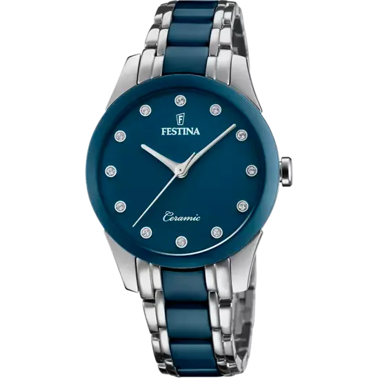 Festina Women's Ceramic Blue Dial Watch