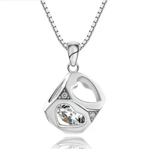 Fine Jewelry 925 Sterling Silver Necklaces for Women Magic Cube Pendant Necklace Chain 18" Super Elegant Gift