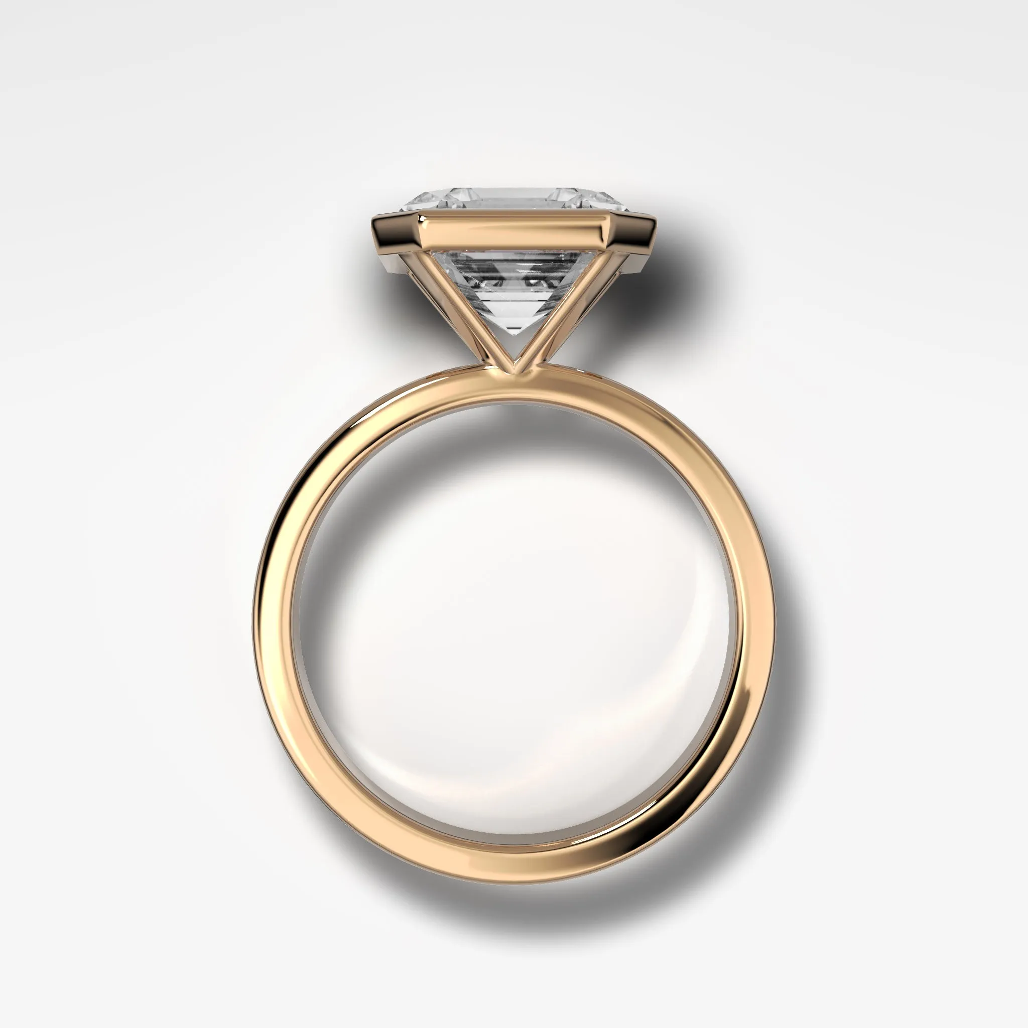 Finest Bezel Set Engagement Ring With Asscher Cut Diamond