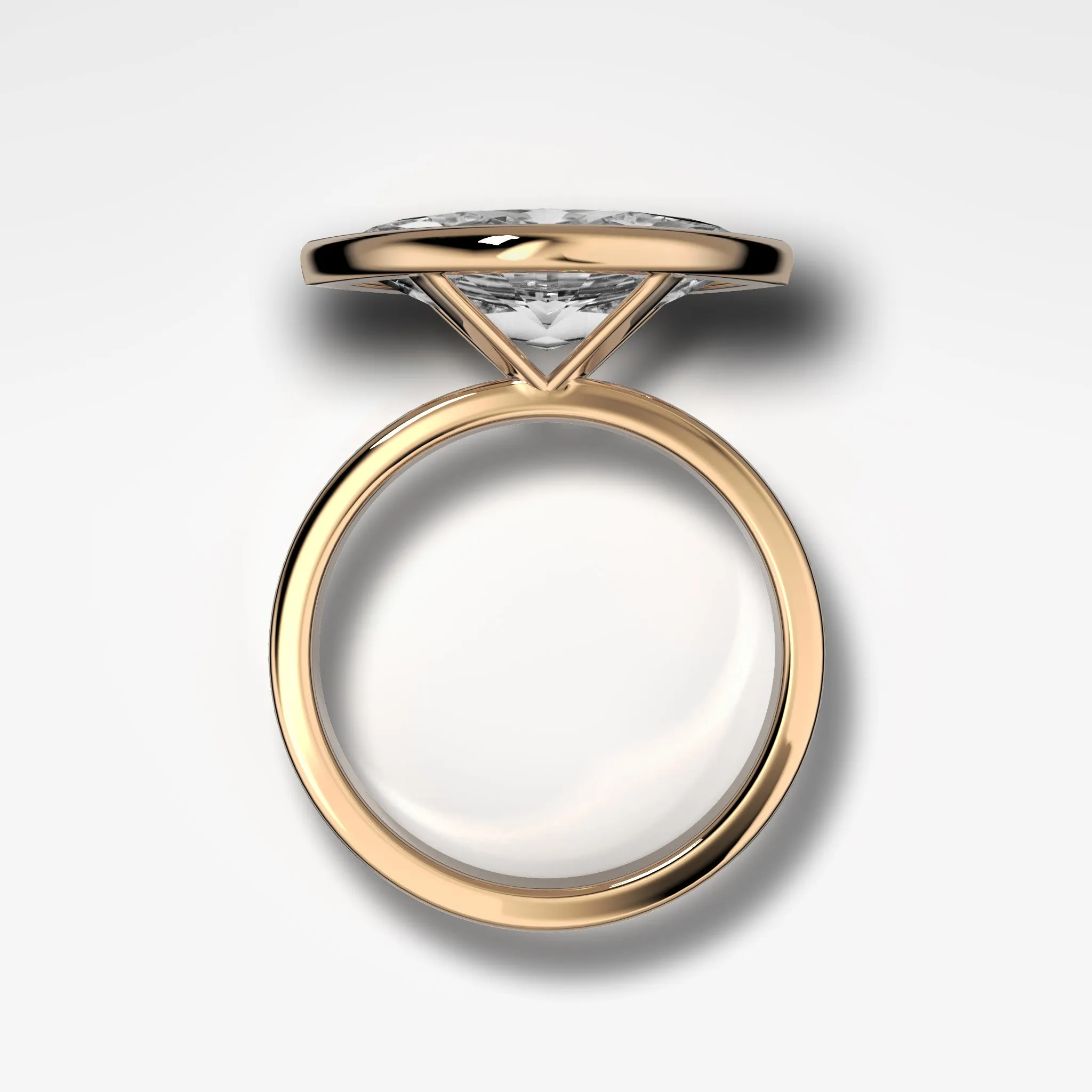 Finest Bezel Set Engagement Ring With East West Marquise Cut Diamond