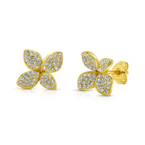FIORE 4 PETAL STUDS, GOLD