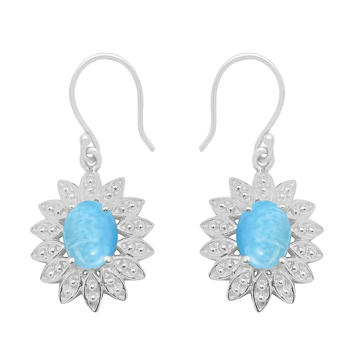 Floral Style Round Multi Choice Gemstone 925 Sterling Silver Earring