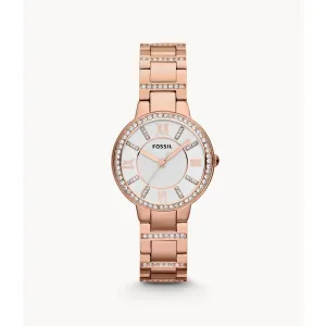 Fossil Virginia Women's Rose-Tone Stainless Steel Watch