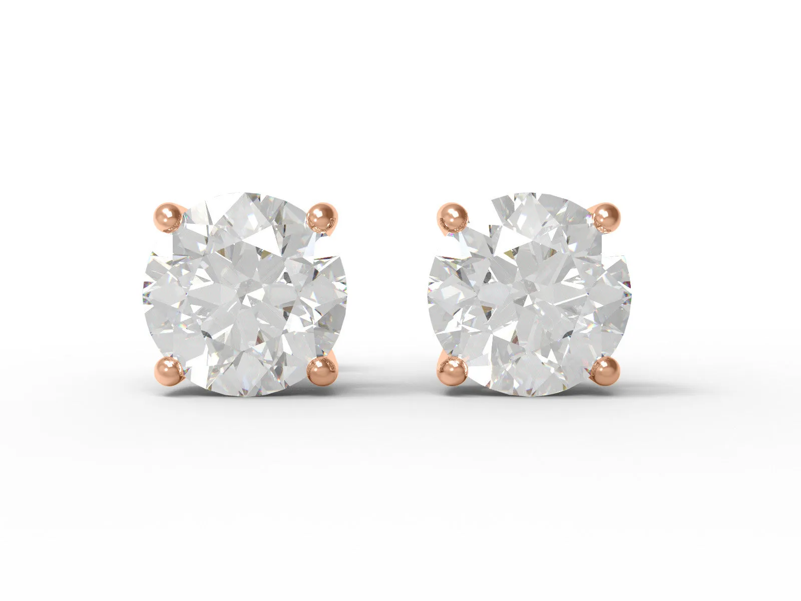 Four Prong Set Round Moissanite 925 Sterling Silver Solitaire Women Earrings