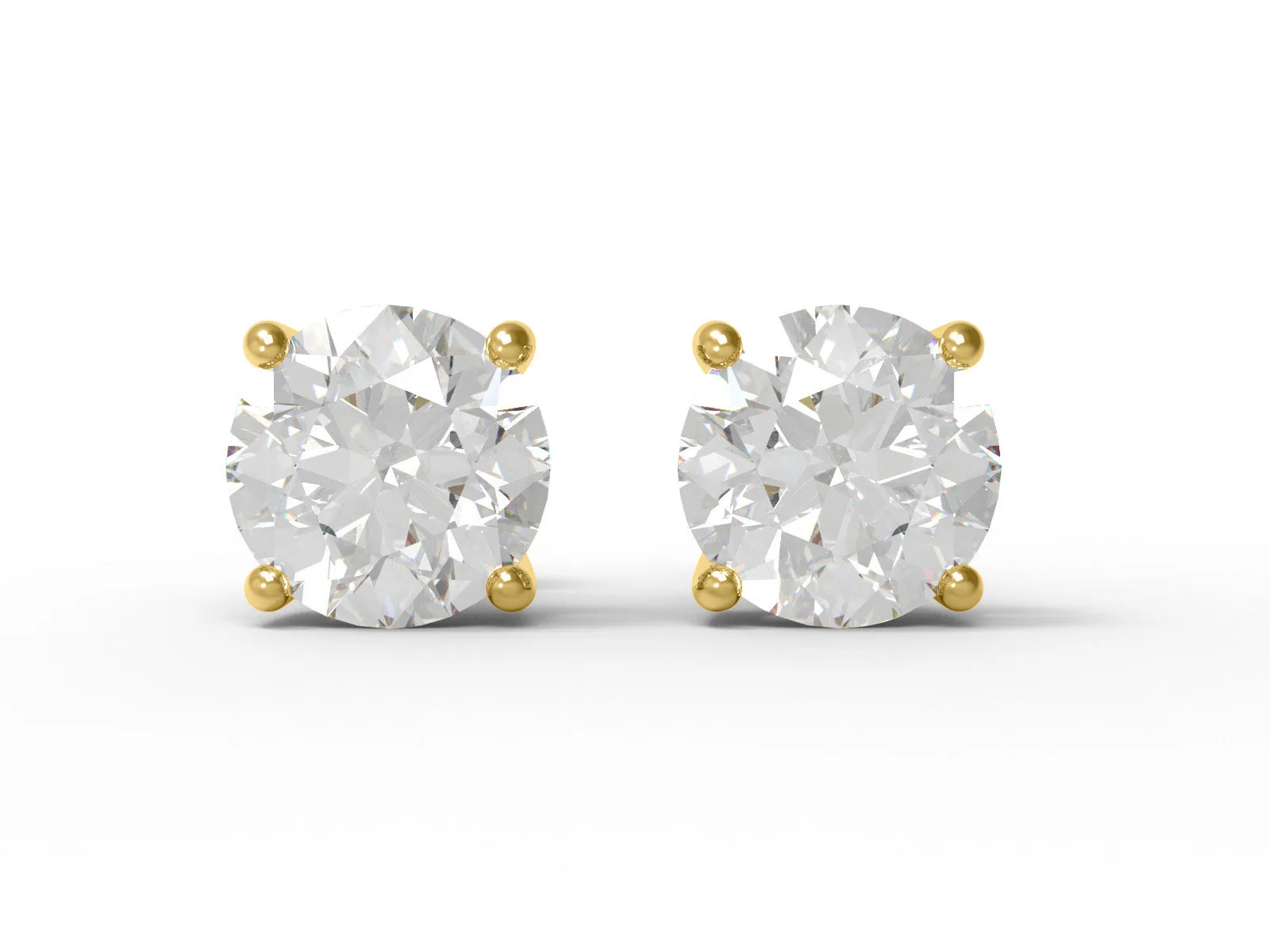 Four Prong Set Round Moissanite 925 Sterling Silver Solitaire Women Earrings