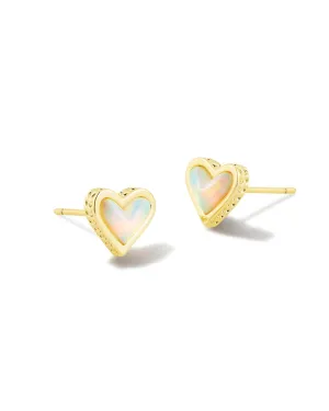 FRAMED ARI HEART STUD EARRINGS