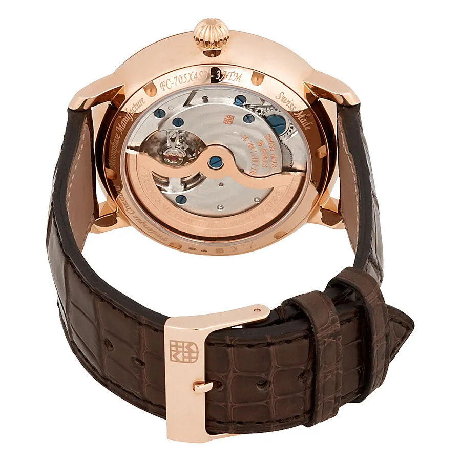 Frederique Constant SlimLine 18kt Rose Gold Moonphase Automatic Silver Dial Men's Watch FC-705V4S9