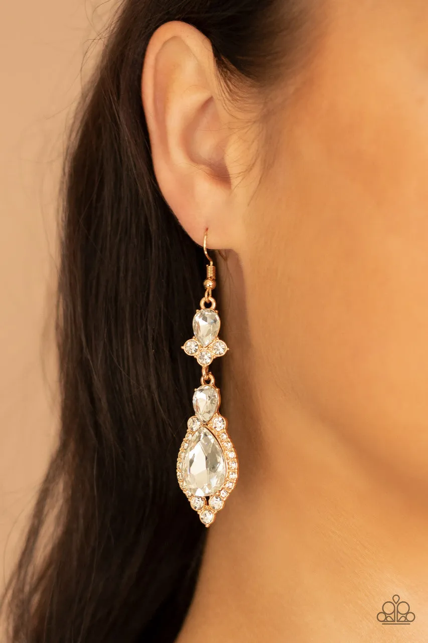 Fully Flauntable Gold Paparazzi Earrings