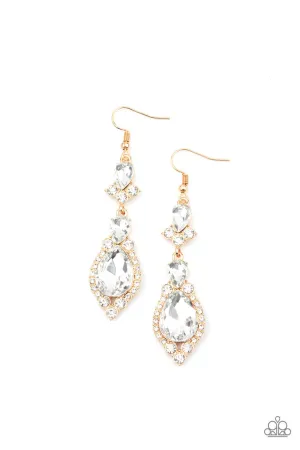 Fully Flauntable Gold Paparazzi Earrings