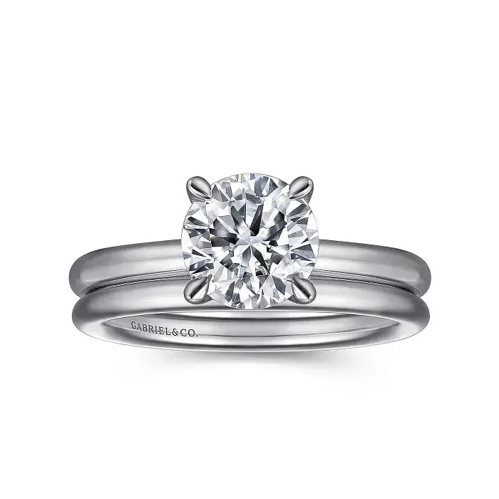Gabriel 14K White Gold Round Solitaire Engagement Ring ER15619R6W4JJJ