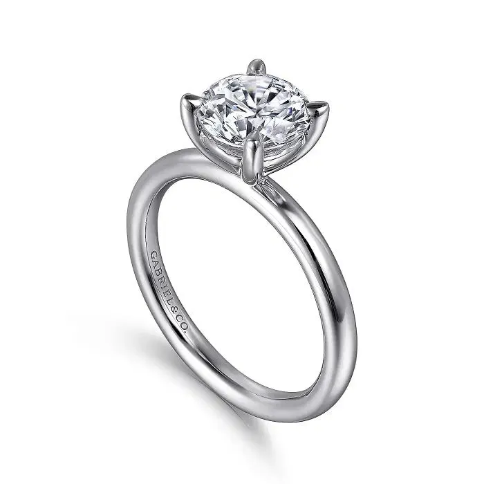 Gabriel 14K White Gold Round Solitaire Engagement Ring ER15619R6W4JJJ