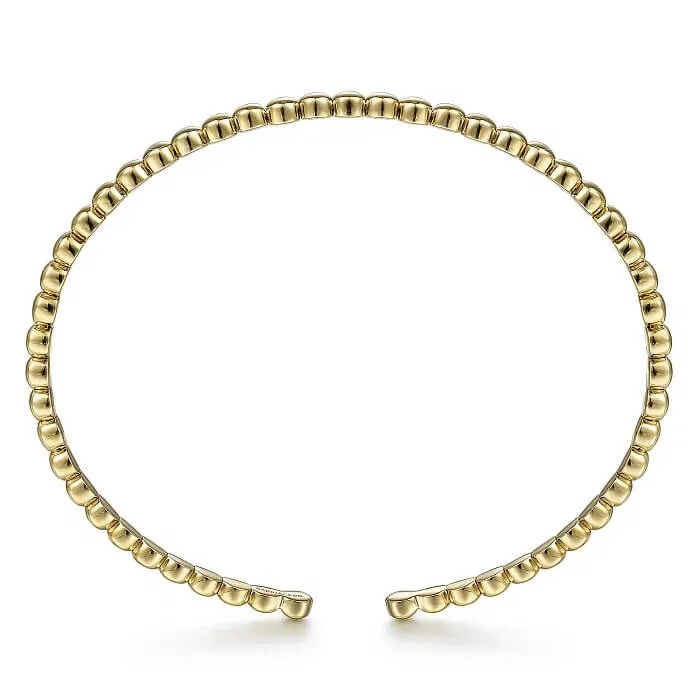 Gabriel & Co. 14K Yellow Gold Beaded Cuff Bracelet BG4293-62Y4JJJ