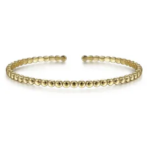 Gabriel & Co. 14K Yellow Gold Beaded Cuff Bracelet BG4293-62Y4JJJ
