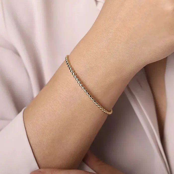 Gabriel & Co. 14K Yellow Gold Beaded Cuff Bracelet BG4293-62Y4JJJ